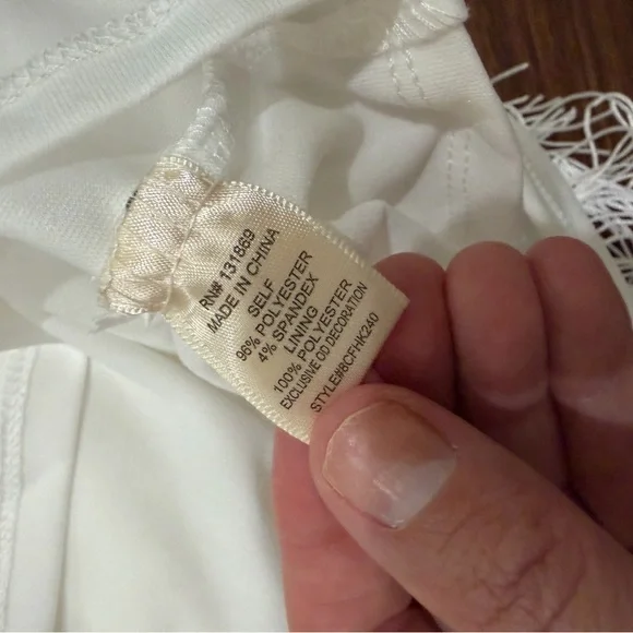 Fringe Tiered Mini Skirt in White - Picture 3 of 3